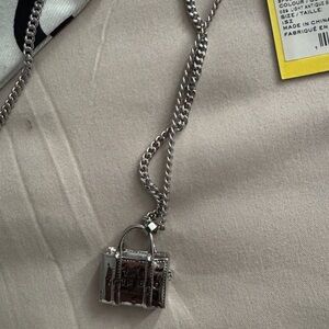 Marc Jacobs Silver Suitcase Pendant Necklace